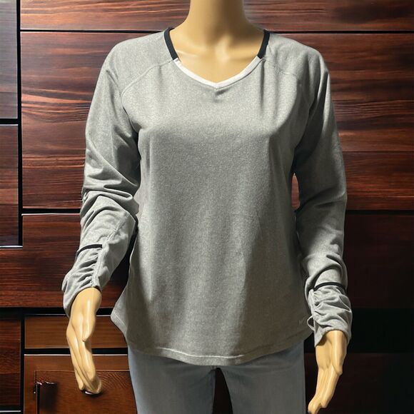 Nike Tops - NIKE Woman Gray Top long sleeve Dri Fit Running Yoga Gym SZ/ M